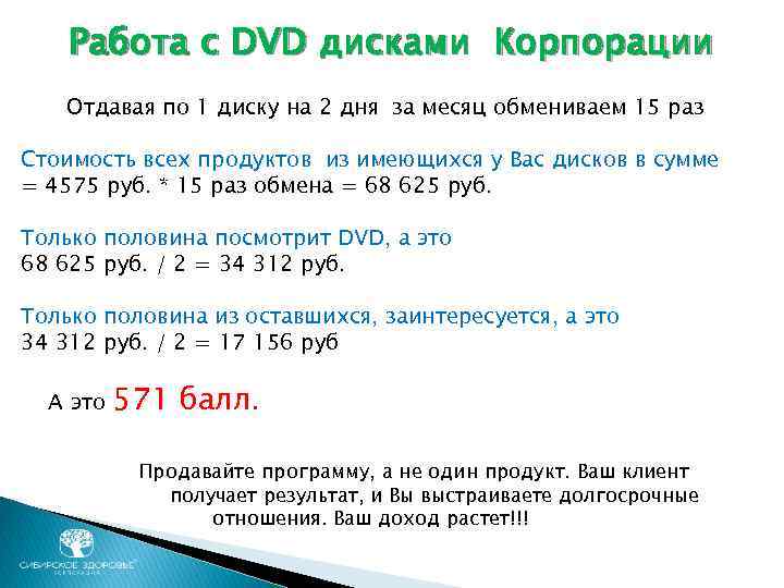 Работа с DVD дисками Корпорации Отдавая по 1 диску на 2 дня за месяц