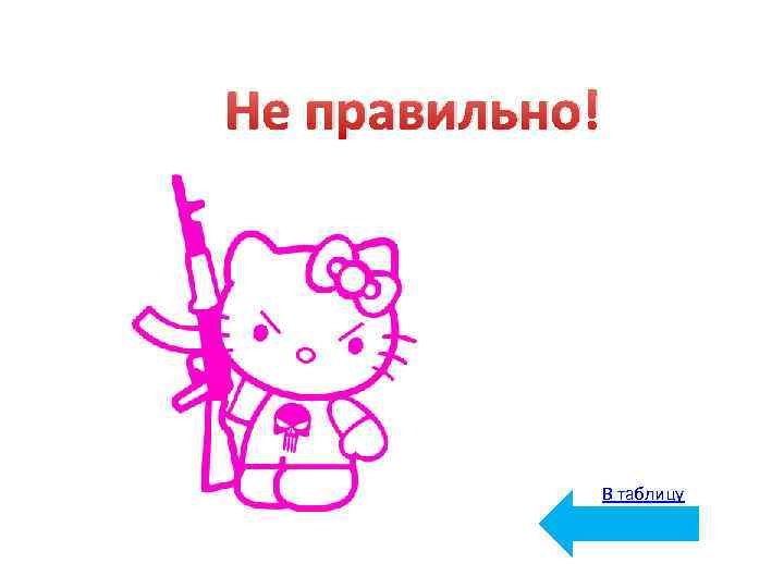 Не правильно! В таблицу 