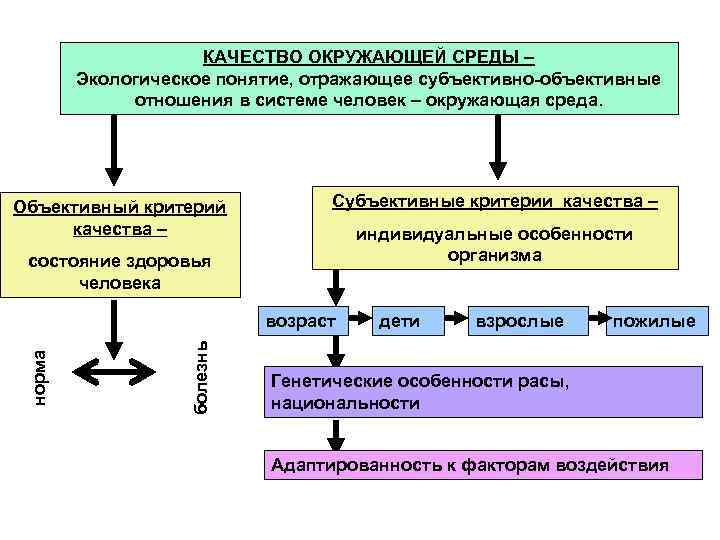 КАЧЕСТВО ОКРУЖАЮЩЕЙ СРЕДЫ – Экологическое понятие, отражающее субъективно-объективные отношения в системе человек – окружающая