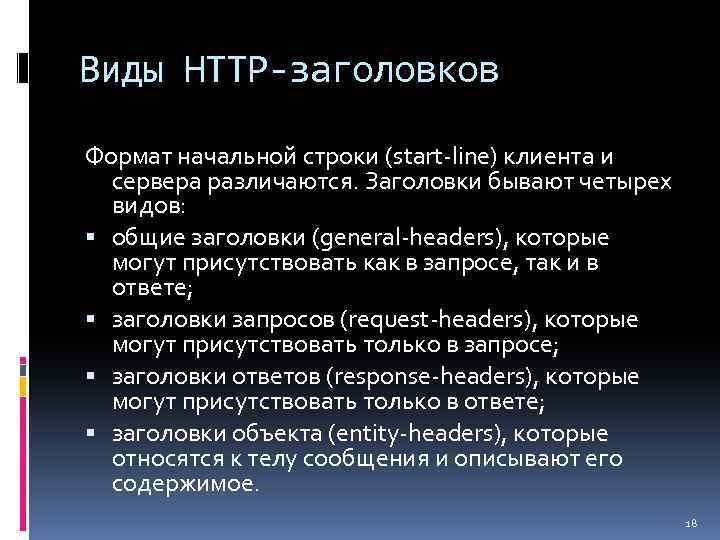 Начальные строки. Форматы стартовых строк и заголовков. Заголовки бывают.