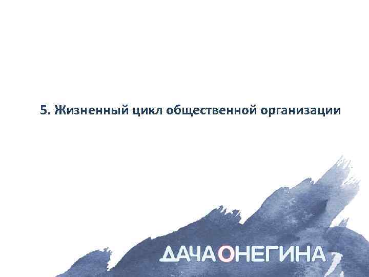 5. Жизненный цикл общественной организации 