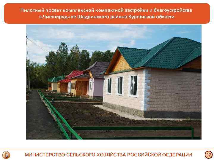 Пилотный проект комплексной компактной застройки и благоустройства с. Чистопрудное Шадринского района Курганской области МИНИСТЕРСТВО