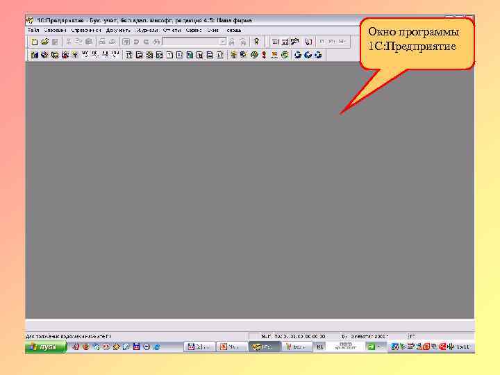Окно программы 1 С: Предприятие 