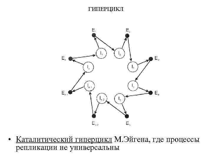 ГИПЕРЦИКЛ • Каталитический гиперцикл М. Эйгена, где процессы репликации не универсальны 