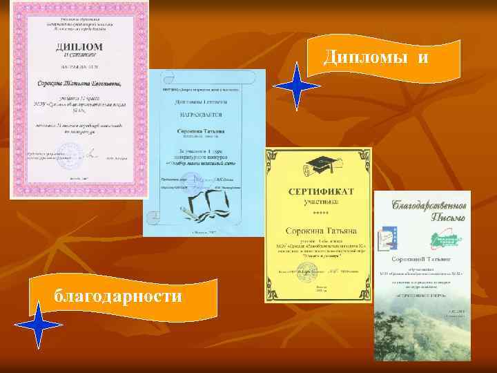 Дипломы и благодарности 