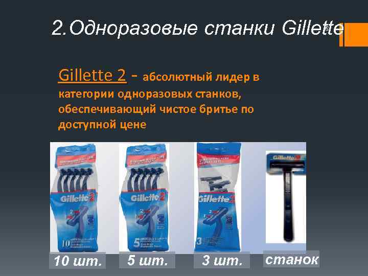 2. Одноразовые станки Gillette 6 Gillette 2 - абсолютный лидер в Gillette 2 категории