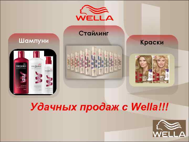 Шампуни Стайлинг Краски Удачных продаж с Wella!!! 