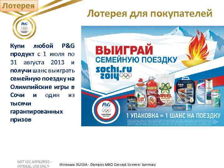 Лотерея для покупателей Купи любой P&G продукт с 1 июля по 31 августа 2013
