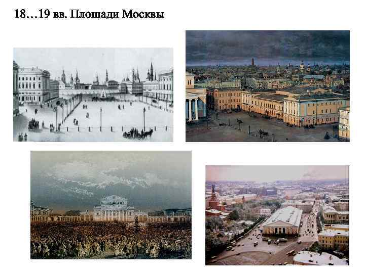 18… 19 вв. Площади Москвы 