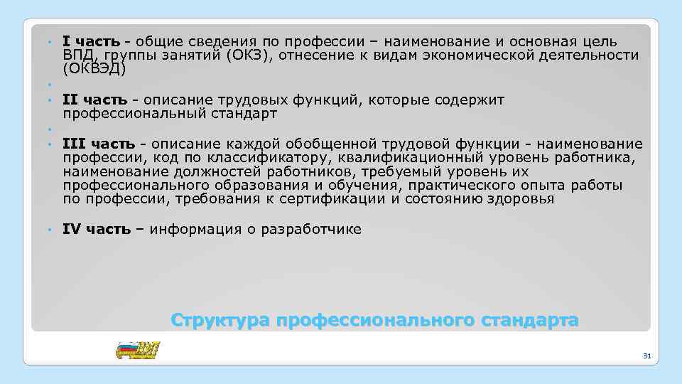  • • • I часть - общие сведения по профессии – наименование и