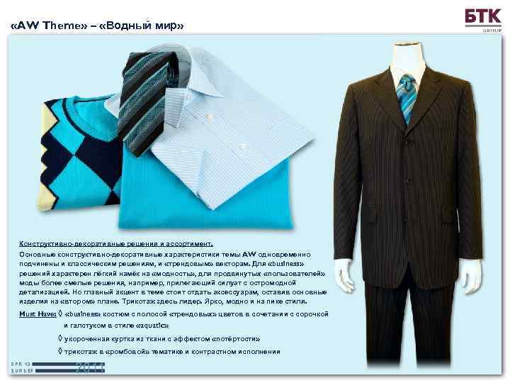  «AW Theme» – «Водный мир» Конструктивно-декоративные решения и ассортимент. Основные конструктивно-декоративные характеристики темы