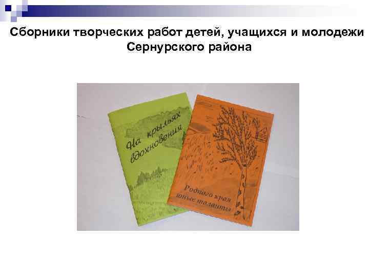 Сборники творческих работ детей, учащихся и молодежи Сернурского района 