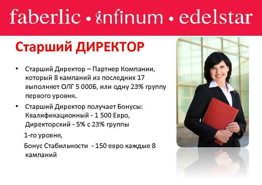 Старший ДИРЕКТОР • Старший Директор – Партнер Компании, который 8 кампаний из последних 17