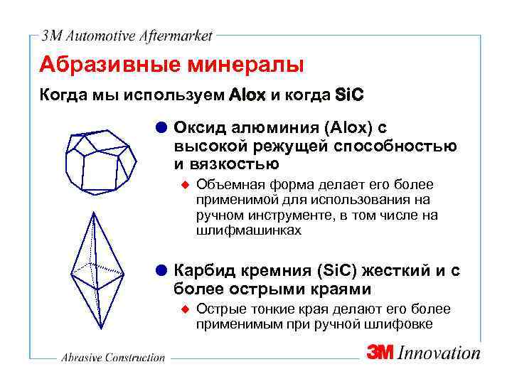 Абразивные минералы Когда мы используем Alox и когда Si. C Оксид алюминия (Alox) с