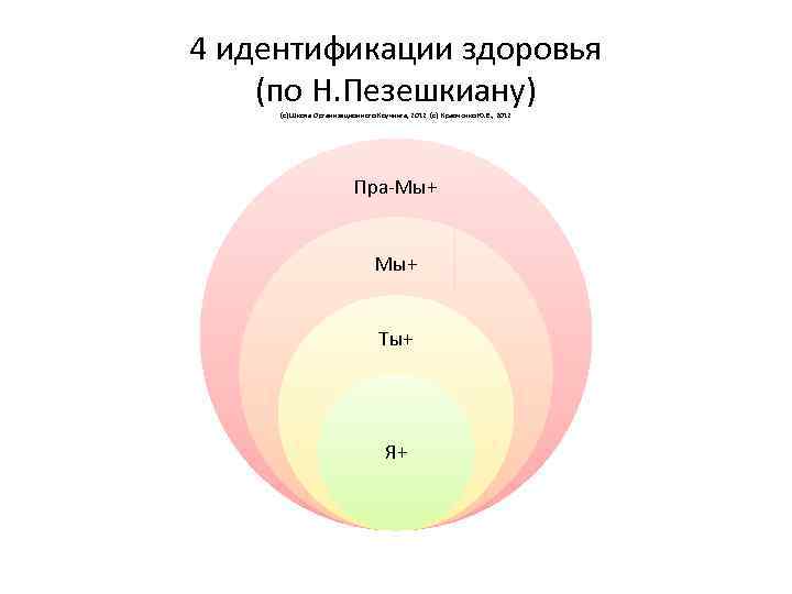 4 идентификации здоровья (по Н. Пезешкиану) (с) Школа Организационного Коучинга, 2012 (с) Кравченко Ю.