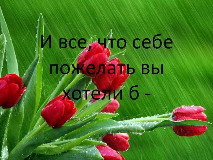 И все, что себе пожелать вы хотели б - 