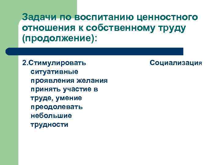 Задачи по воспитанию ценностного отношения к собственному труду (продолжение): 2. Стимулировать ситуативные проявления желания