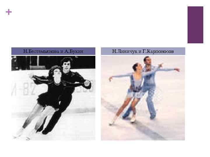 + Н. Бестемьянова и А. Букин Н. Линичук и Г. Карпоносов 