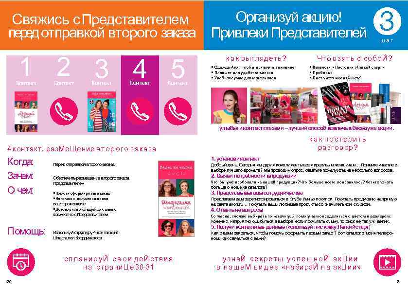 Организуй акцию! Свяжись с Представителем перед отправкой второго заказа Привлеки Представителей 1 2 3