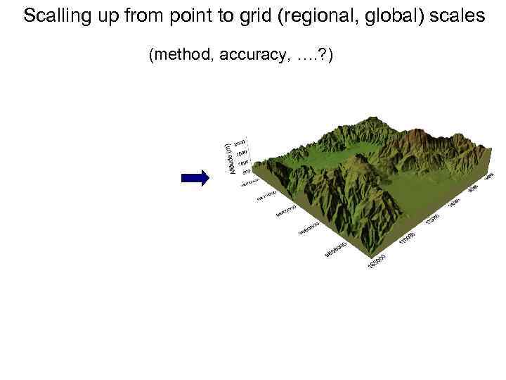 Scalling up from point to grid (regional, global) scales (method, accuracy, …. ? )