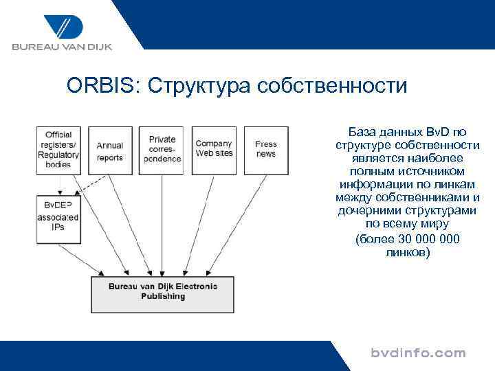 ORBIS: Структура собственности База данных Bv. D по cтруктуре собственности является наиболее полным источником