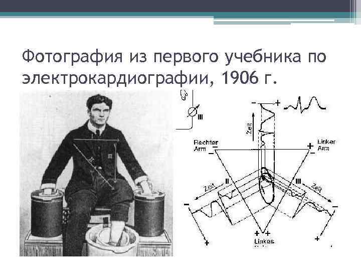 Фотография из первого учебника по электрокардиографии, 1906 г. 