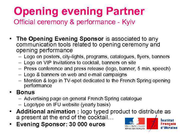 Opening evening Partner Official ceremony & performance - Kyiv • The Opening Evening Sponsor