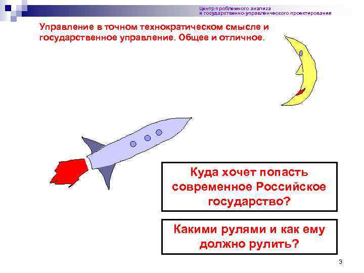 Центр проблемного анализа и государственно-управленческого проектирования Управление в точном технократическом смысле и государственное управление.