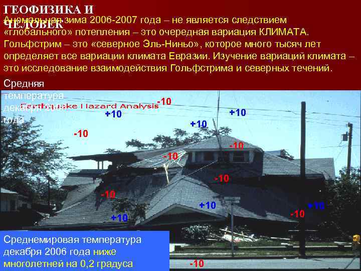 ГЕОФИЗИКА И Аномальная ЧЕЛОВЕК зима 2006 -2007 года – не является следствием «глобального» потепления