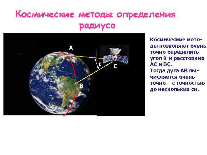 Космические методы определения радиуса А В С Космические методы позволяют очень точно определить угол