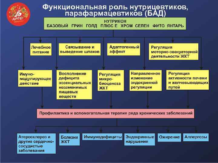 Функциональная роль нутрицевтиков, парафармацевтиков (БАД) 