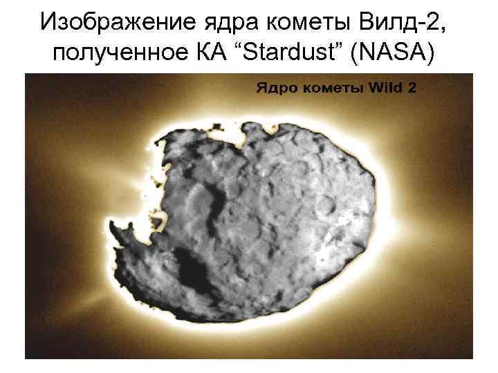 Изображение ядра кометы Вилд-2, полученное КА “Stardust” (NASA) 