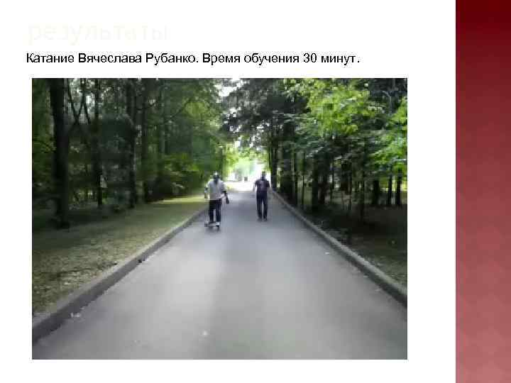 результаты Катание Вячеслава Рубанко. Время обучения 30 минут. 