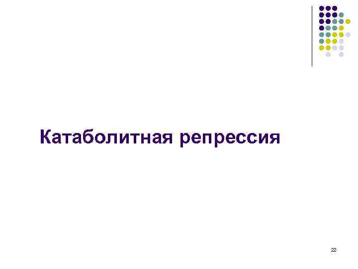 Катаболитная репрессия 22 