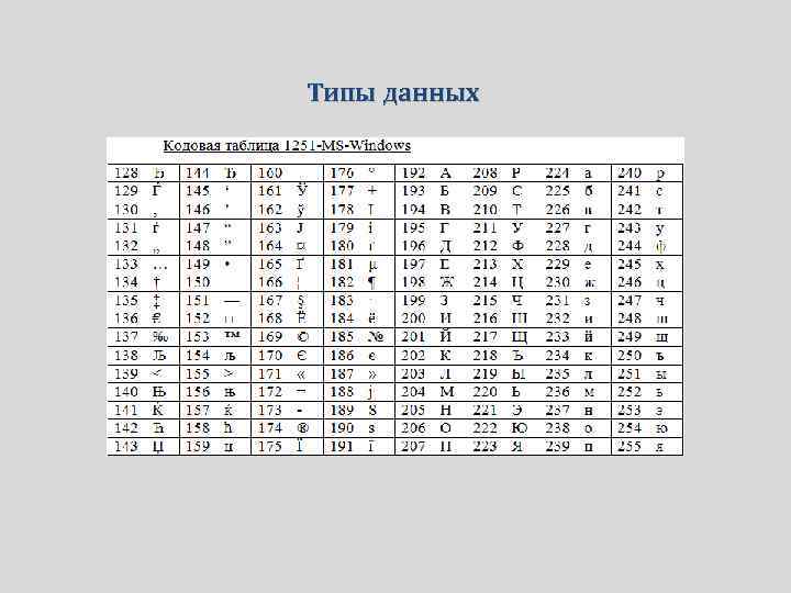 Типы данных 