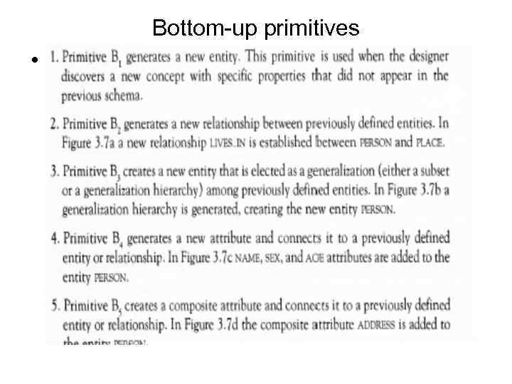 Bottom-up primitives • 