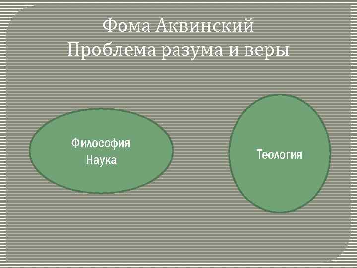Фома Аквинский Проблема разума и веры Философия Наука Теология 
