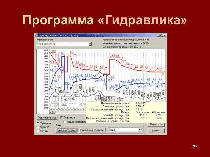 Программа «Гидравлика» 27 