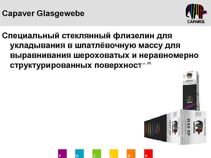 Capaver Glasgewebe Специальный стеклянный флизелин для укладывания в шпатлёвочную массу для выравнивания шероховатых и
