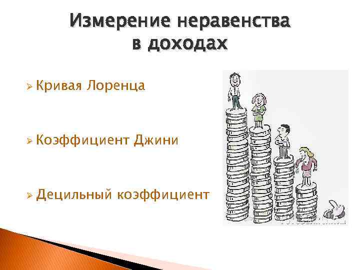 Измерение неравенства в доходах Ø Кривая Лоренца Ø Коэффициент Ø Децильный Джини коэффициент 