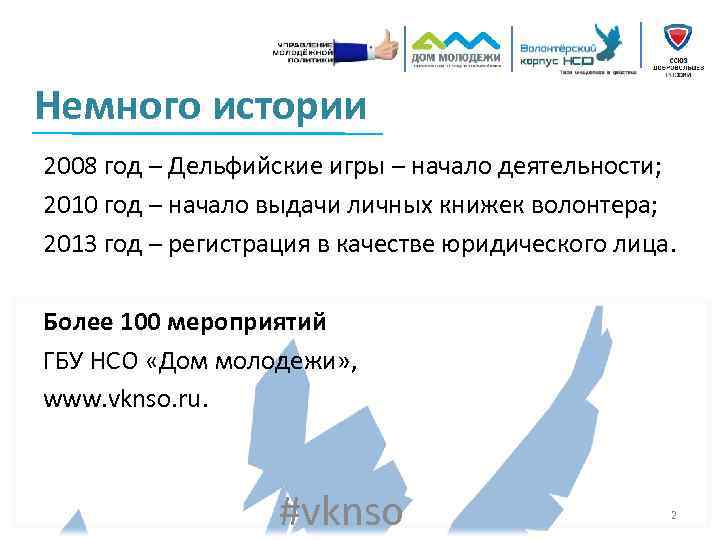 Немного истории 2008 год – Дельфийские игры – начало деятельности; 2010 год – начало