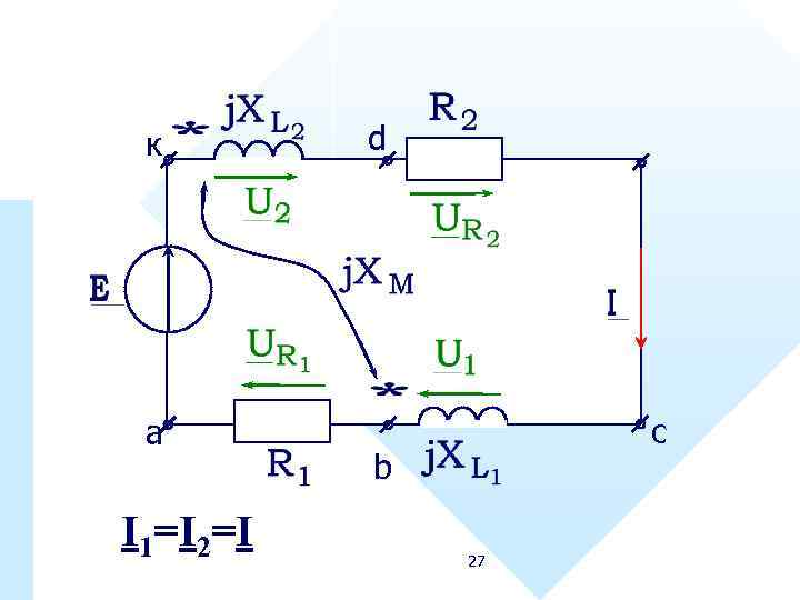 к а I 1=I 2=I d с b 27 