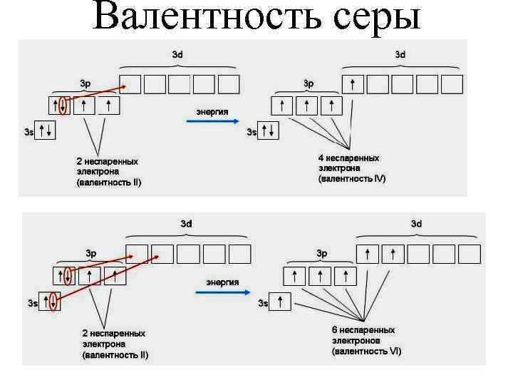 Схема электронов серы