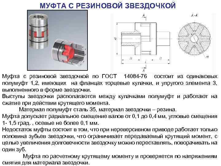 Муфта со звездочкой чертеж