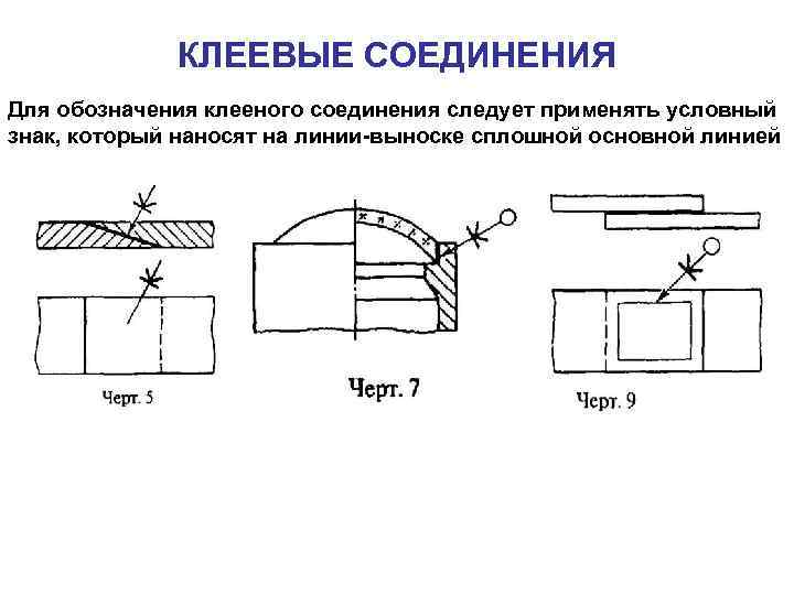 Клеевое соединение обозначение на чертеже