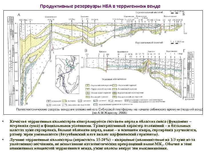 Продуктивные резервуары НБА в терригенном венде • • Качество терригенных коллекторов контролируется составом пород