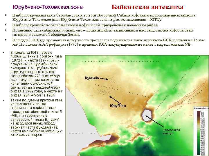 Байкитская антеклиза Юрубчено-Тохомская зона • • • Наиболее крупным как в бассейне, так и