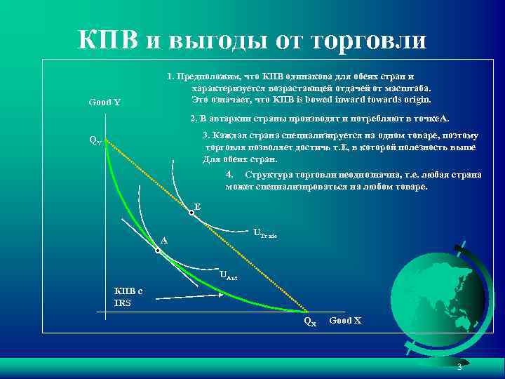 КПВ и выгоды от торговли Good Y 1. Предположим, что КПВ одинакова для обеих