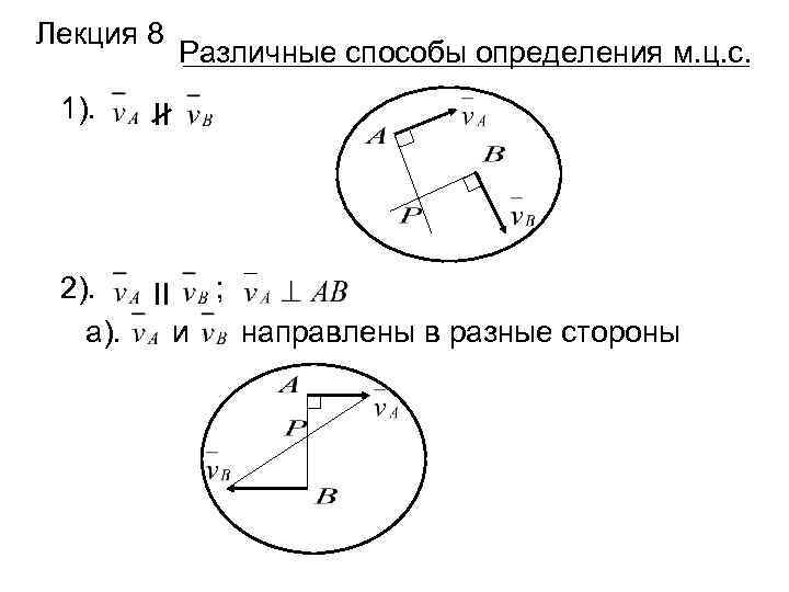 Лекция 8 1). II 2). а). Различные способы определения м. ц. с. II ;