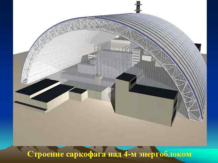Строение саркофага над 4 -м энергоблоком 